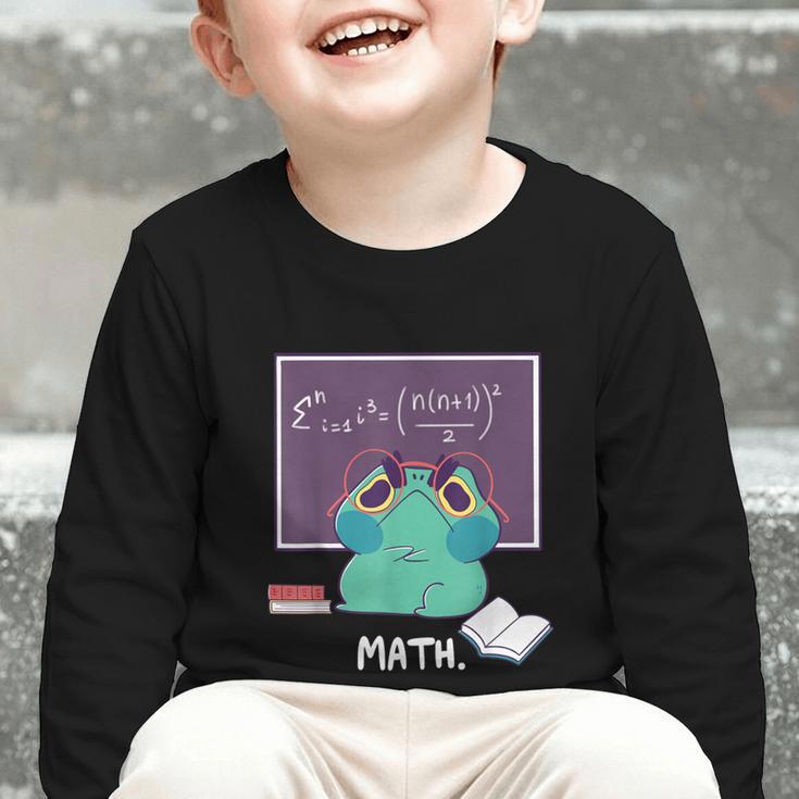 Frog Hates Math Kawaii Science Back To School Kids Graphic Toddler Long Sleeve Tee Frog Hates Math Kawaii Science Back To School Kids Graphic Toddler Long Sleeve Tee