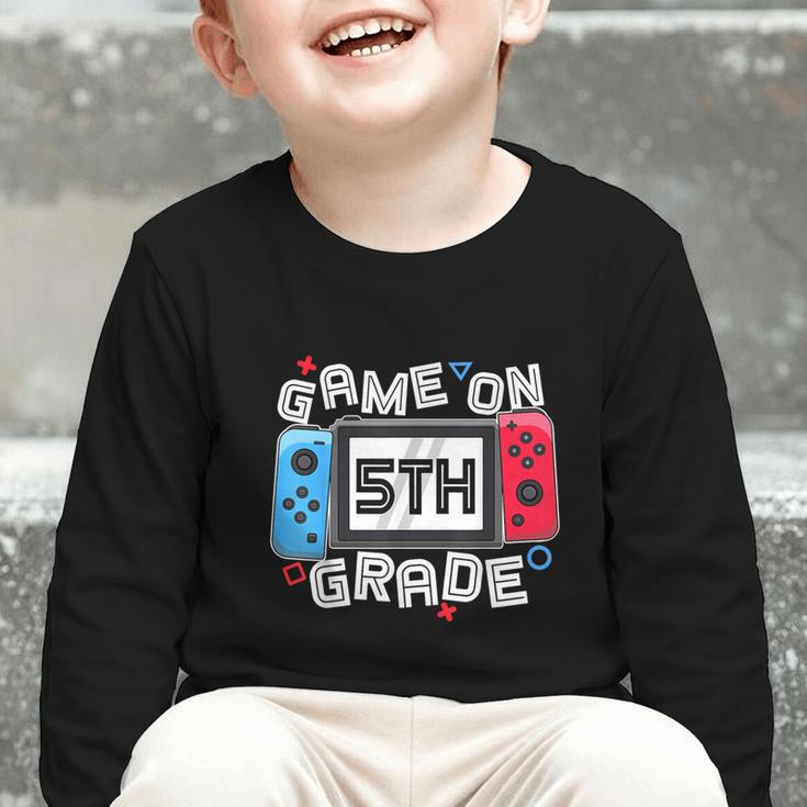 Game On 5th Grade Back To School Video Gamer Boys Kids Graphic Toddler Long Sleeve Tee Game On 5th Grade Back To School Video Gamer Boys Kids Graphic Toddler Long Sleeve Tee