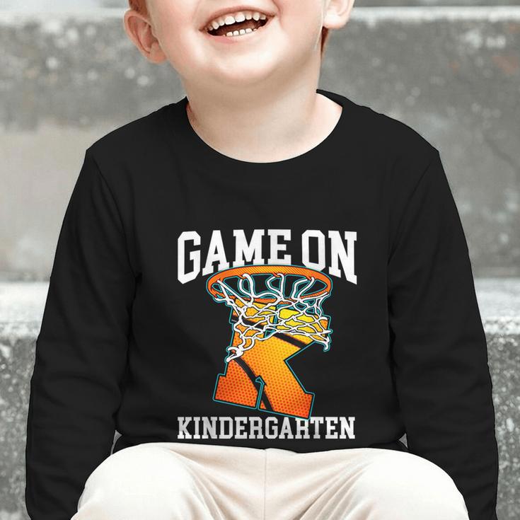 Game On Kindergarten Basketball Back To School Student Boys Graphic Toddler Long Sleeve Tee