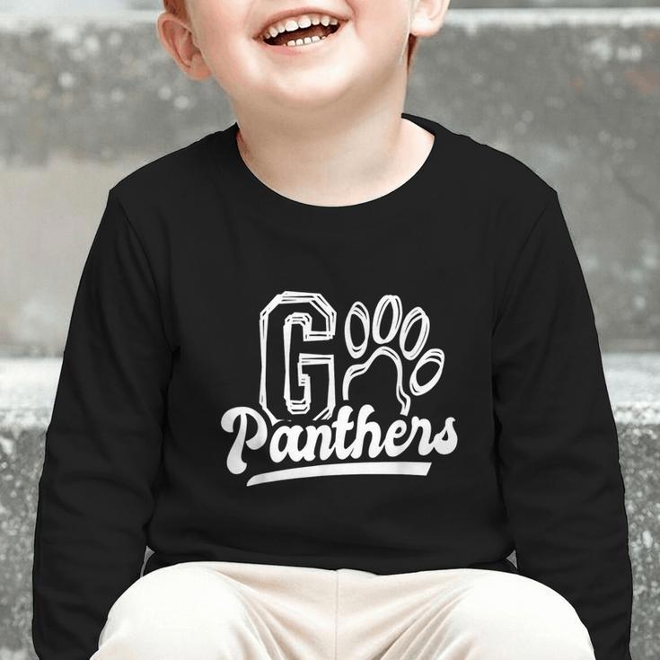Go Cheer Panthers School Spirit Team Panther Back To School Graphic Toddler Long Sleeve Tee Go Cheer Panthers School Spirit Team Panther Back To School Graphic Toddler Long Sleeve Tee