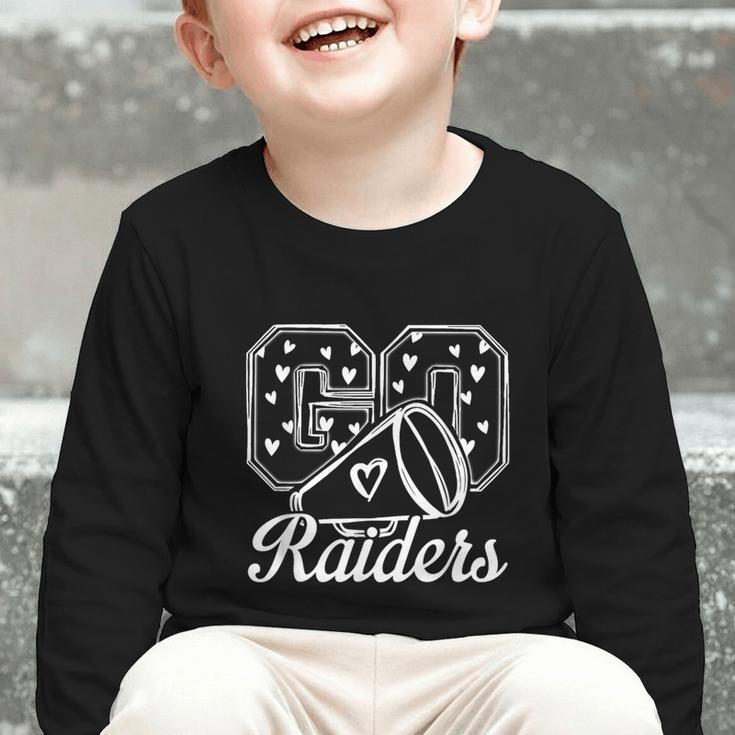 Go Cheer Raiders High School Spirit Fan Team Back To School Graphic Toddler Long Sleeve Tee