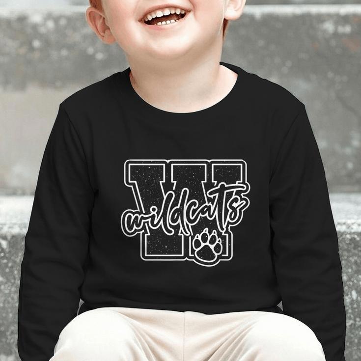 Go Cheer Wildcats High School Spirit Fan Team Back To School Graphic Toddler Long Sleeve Tee Go Cheer Wildcats High School Spirit Fan Team Back To School Graphic Toddler Long Sleeve Tee