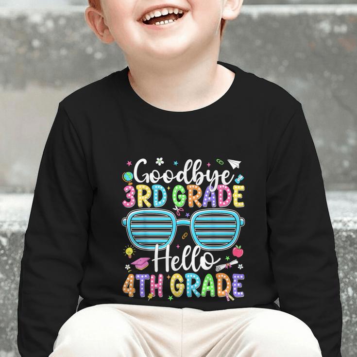 Goodbye 3rd Grade Hello 4th Grade Graduation Back To School Graphic Toddler Long Sleeve Tee
