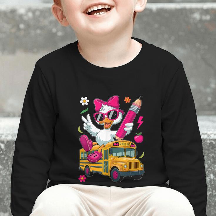 Goose Back To School First Day Of School Girls Boys Graphic Toddler Long Sleeve Tee Goose Back To School First Day Of School Girls Boys Graphic Toddler Long Sleeve Tee