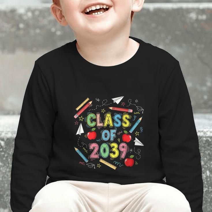 Graduation Class Of 2039 Groow With Me Senior Back To School Graphic Toddler Long Sleeve Tee Graduation Class Of 2039 Groow With Me Senior Back To School Graphic Toddler Long Sleeve Tee