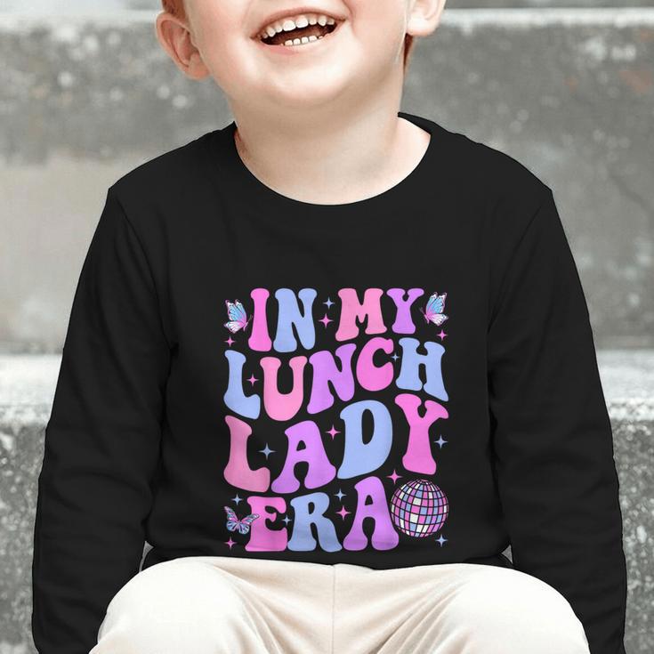 Groovy In My Lunch Lady Era Cafeteria Back To School Graphic Toddler Long Sleeve Tee Groovy In My Lunch Lady Era Cafeteria Back To School Graphic Toddler Long Sleeve Tee