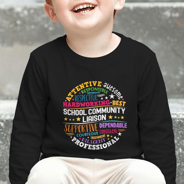 Groovy School Community Liaison Back To School Appreciation Graphic Toddler Long Sleeve Tee Groovy School Community Liaison Back To School Appreciation Graphic Toddler Long Sleeve Tee