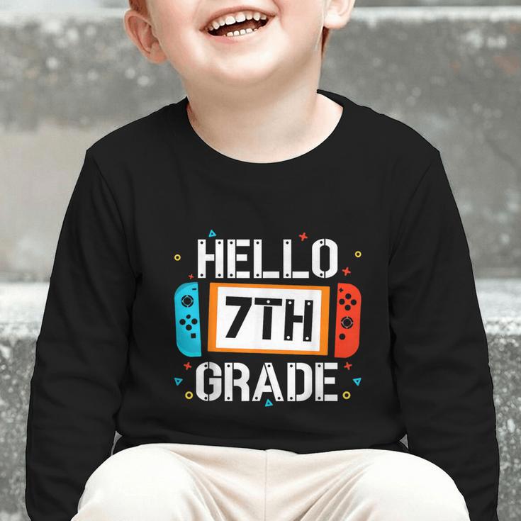 Hello 7th Grade Back To School Video Game Seventh Grade Boys Graphic Toddler Long Sleeve Tee Hello 7th Grade Back To School Video Game Seventh Grade Boys Graphic Toddler Long Sleeve Tee