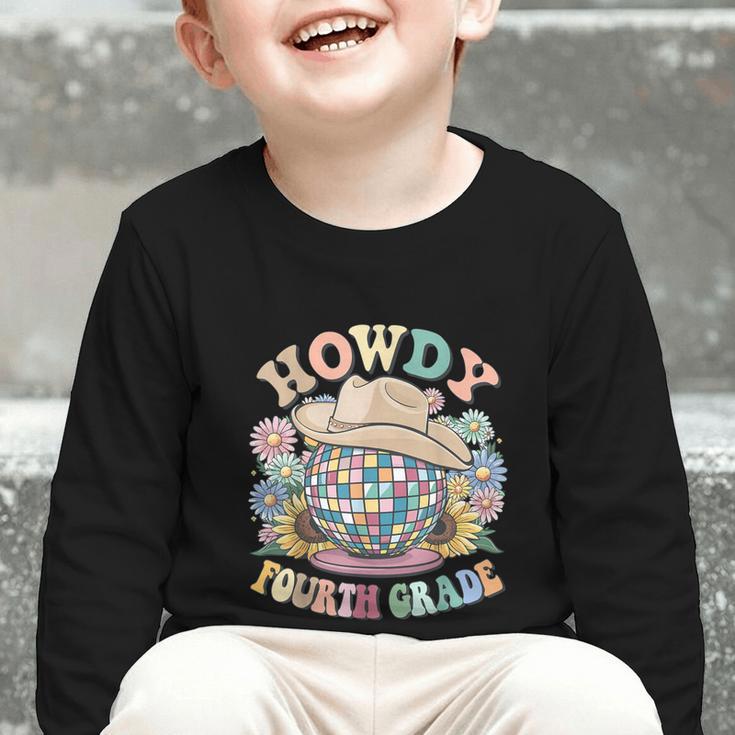 Howdy Fourth Grade Cowgirl Western 4th Grade Back To School Graphic Toddler Long Sleeve Tee Howdy Fourth Grade Cowgirl Western 4th Grade Back To School Graphic Toddler Long Sleeve Tee