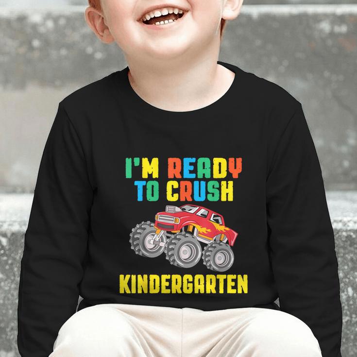 I'm Ready To Crush Kindergarten Dinosaur Back To School Boys Graphic Toddler Long Sleeve Tee I'm Ready To Crush Kindergarten Dinosaur Back To School Boys Graphic Toddler Long Sleeve Tee