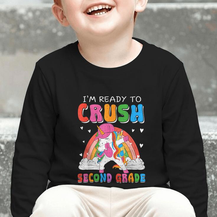 I'm Ready To Crush Second Grade Unicorn Back To School Girls Graphic Toddler Long Sleeve Tee I'm Ready To Crush Second Grade Unicorn Back To School Girls Graphic Toddler Long Sleeve Tee