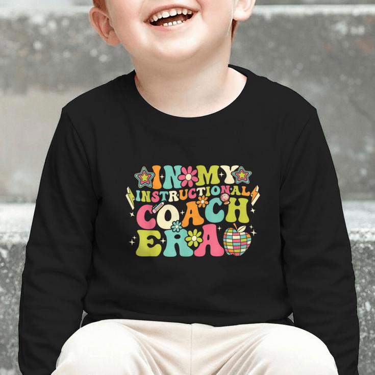 In My Instructional Coach Era Groovy Back To School Graphic Toddler Long Sleeve Tee