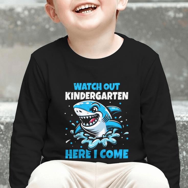 Kids Back To School Watch Out Kindergarten Here I Come Shark Boys Graphic Toddler Long Sleeve Tee Kids Back To School Watch Out Kindergarten Here I Come Shark Boys Graphic Toddler Long Sleeve Tee