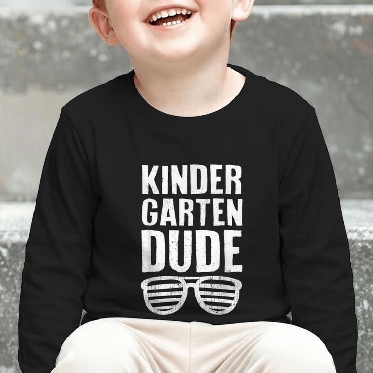 Kindergarten Dude First Day Back To School Boys Kids Graphic Toddler Long Sleeve Tee Kindergarten Dude First Day Back To School Boys Kids Graphic Toddler Long Sleeve Tee