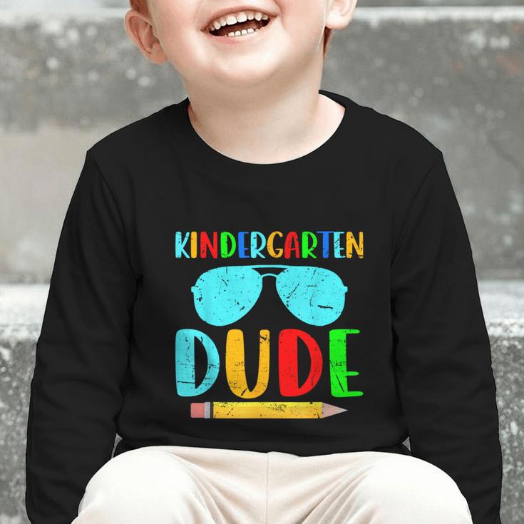 Kindergarten Dude First Day Back To School Kids Boys Graphic Toddler Long Sleeve Tee Kindergarten Dude First Day Back To School Kids Boys Graphic Toddler Long Sleeve Tee