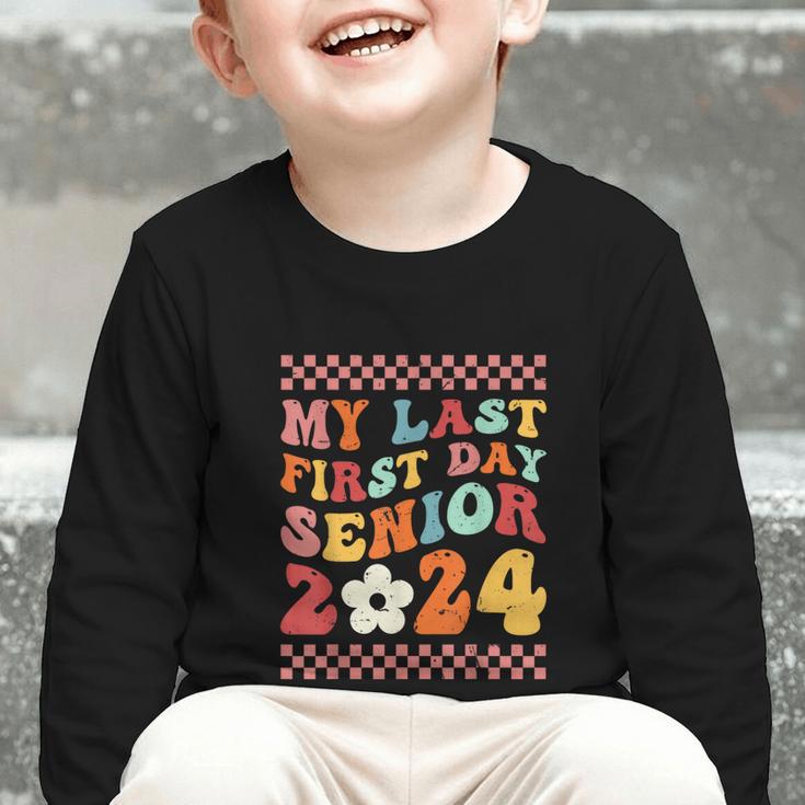 My Last First Day Senior 2024 Back To School Class Of 2024 Graphic Toddler Long Sleeve Tee