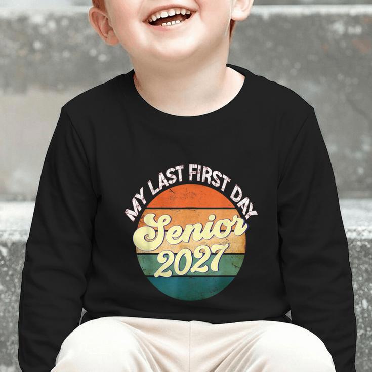 Last First Day Senior 2027 Back To School Class Of 2027 Graphic Toddler Long Sleeve Tee