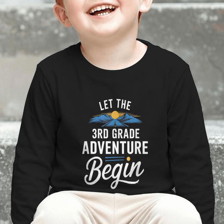 Let The 3rd Grade Adventure Begin Back To School Fun Graphic Toddler Long Sleeve Tee