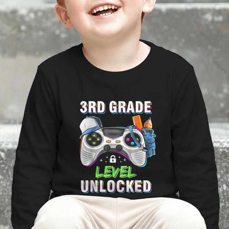 Level 3rd Grade Unlocked Back To School First Day Boys Kids Graphic Toddler Long Sleeve Tee Level 3rd Grade Unlocked Back To School First Day Boys Kids Graphic Toddler Long Sleeve Tee