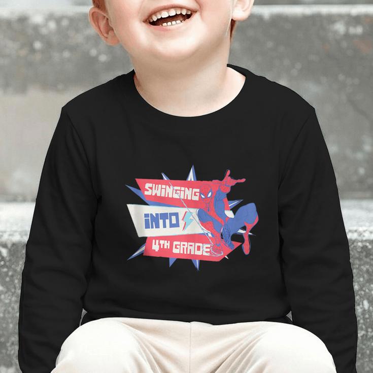 Marvel Spider-Man Swinging Into 4th Grade Back To School Graphic Toddler Long Sleeve Tee