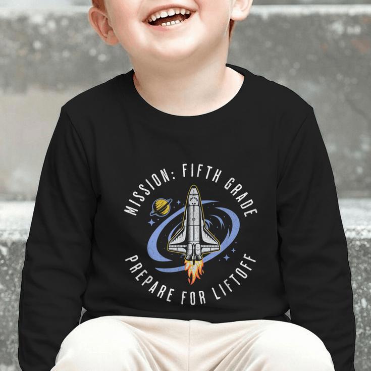 Mission Fifth Grade Space Rocket Back To School VI Graphic Toddler Long Sleeve Tee Mission Fifth Grade Space Rocket Back To School VI Graphic Toddler Long Sleeve Tee