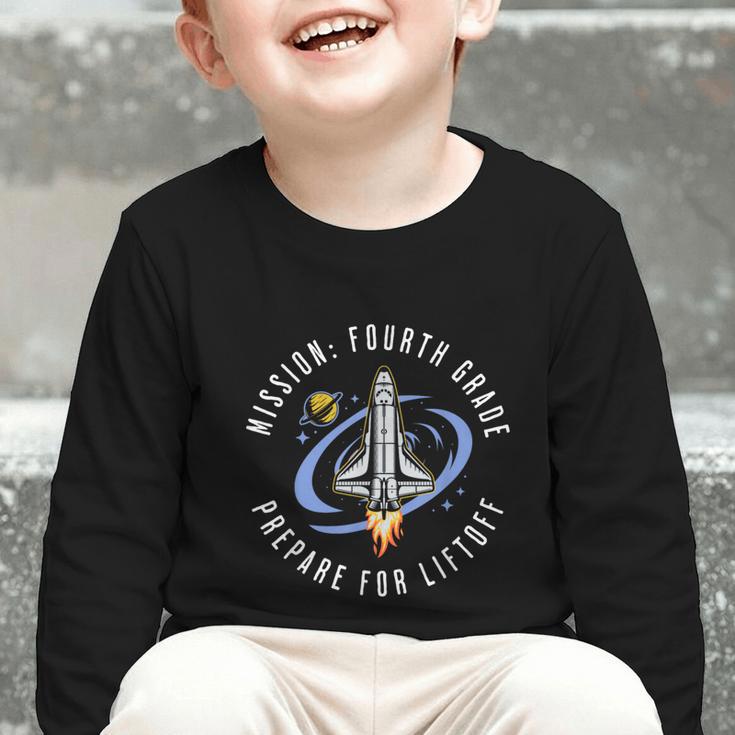 Mission Fourth Grade Space Rocket Back To School VI Graphic Toddler Long Sleeve Tee
