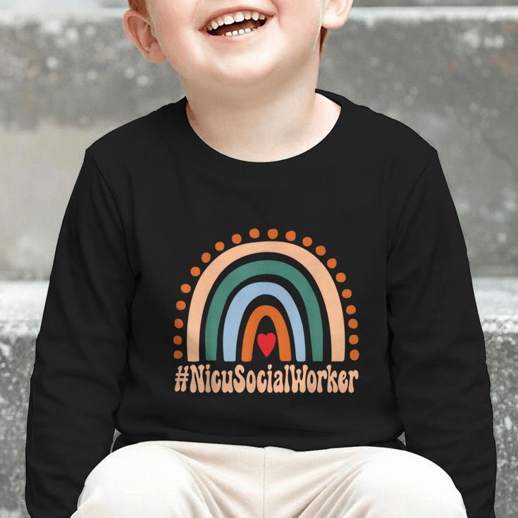 Nicu Social Worker Rainbow Appreciation Day Back To School Graphic Toddler Long Sleeve Tee Nicu Social Worker Rainbow Appreciation Day Back To School Graphic Toddler Long Sleeve Tee