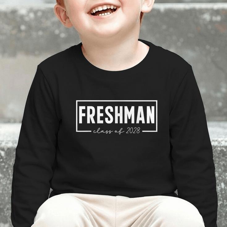 Official Freshman Class Of 2028 High School Back To School Graphic Toddler Long Sleeve Tee Official Freshman Class Of 2028 High School Back To School Graphic Toddler Long Sleeve Tee