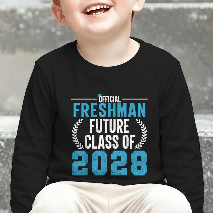 Official Freshman Future Class Of 2028 Back To School Graphic Toddler Long Sleeve Tee Official Freshman Future Class Of 2028 Back To School Graphic Toddler Long Sleeve Tee