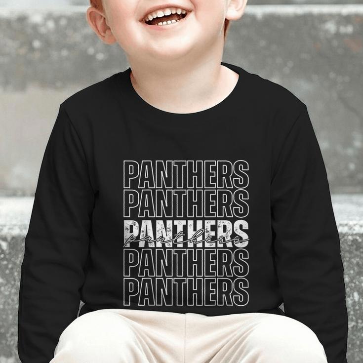 Panthers Mascot Back To School Spirit Sports Team Men Women Graphic Toddler Long Sleeve Tee
