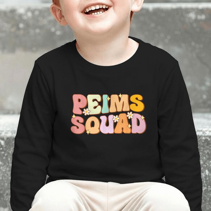 PEIMS Squad Groovy Back To School Women Appreciation Graphic Toddler Long Sleeve Tee PEIMS Squad Groovy Back To School Women Appreciation Graphic Toddler Long Sleeve Tee