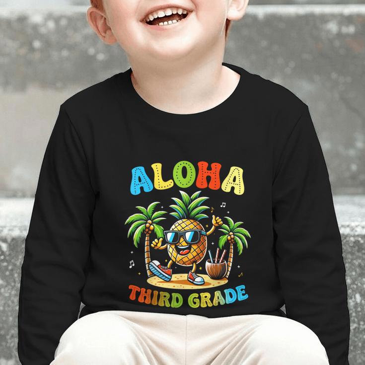 Pinapple Beach Back To School Day Aloha Third Grade Graphic Toddler Long Sleeve Tee