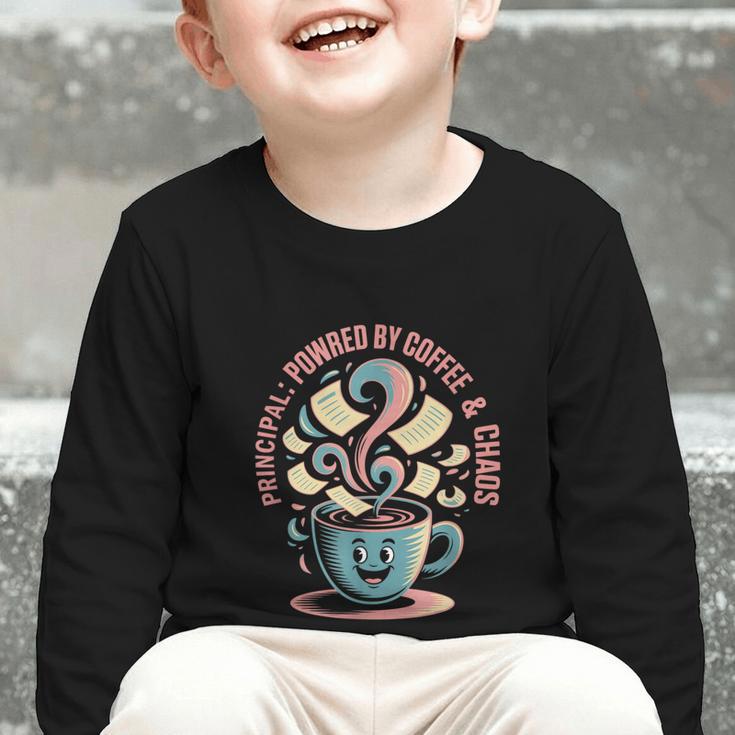 Powered By Coffee Principal Appreciation Back To School Graphic Toddler Long Sleeve Tee