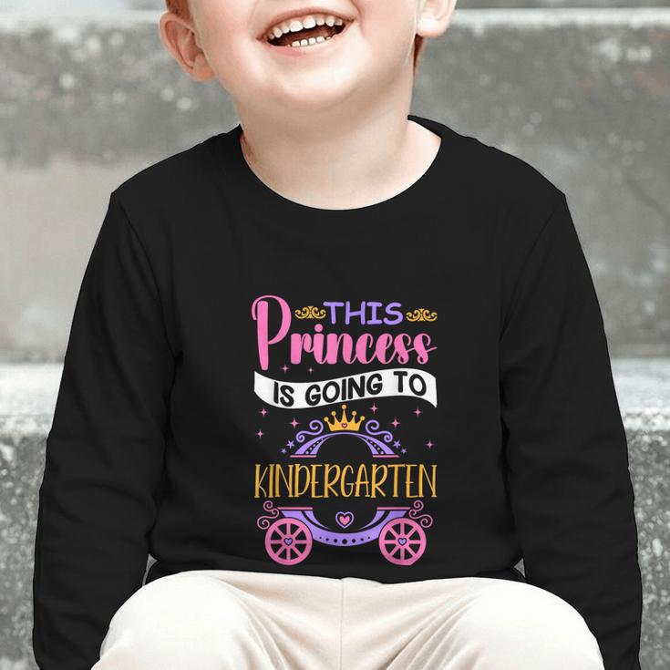 This Princess Is Going To Kindergarten Back To School Girl Graphic Toddler Long Sleeve Tee
