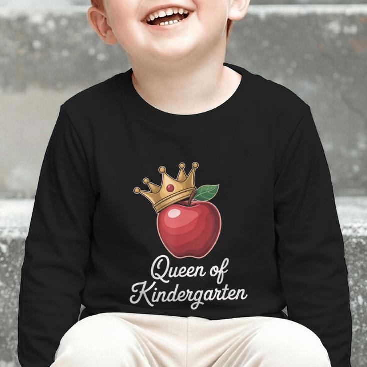 Queen Of Kindergarten Graduation Back To School Girl Graphic Toddler Long Sleeve Tee