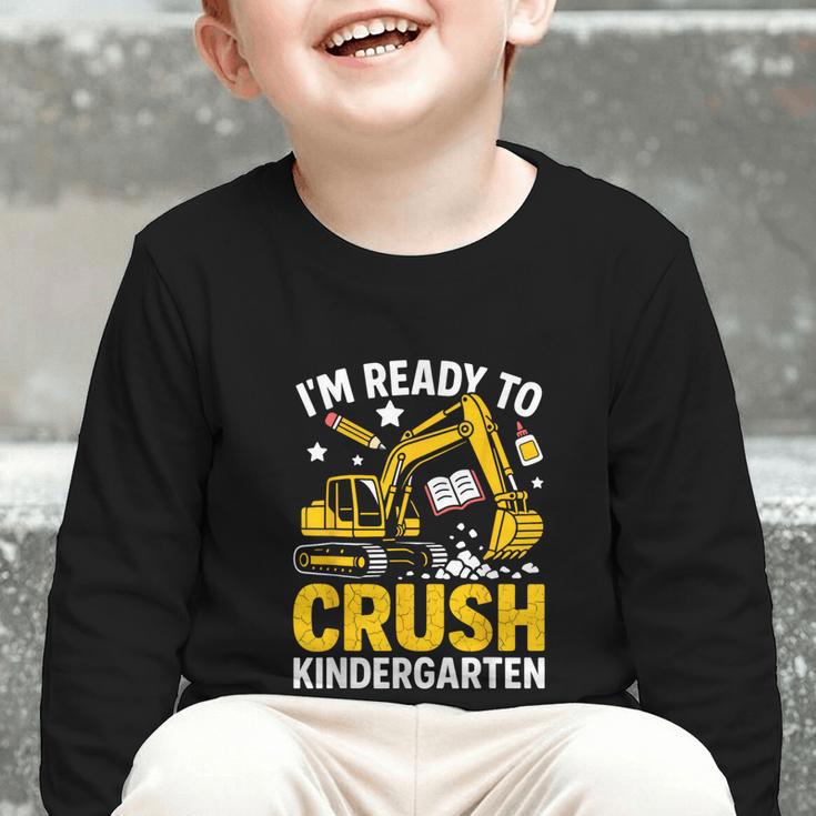 Im Ready To Crush Kindergarten Boys Back To School Graphic Toddler Long Sleeve Tee Im Ready To Crush Kindergarten Boys Back To School Graphic Toddler Long Sleeve Tee