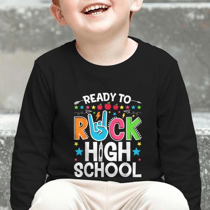 Ready To Rock High School First Day Back To School Graphic Toddler Long Sleeve Tee