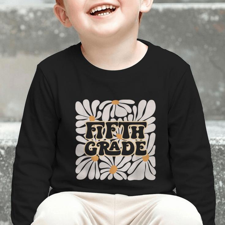 Retro Flower Power Squared Fifth 5th Grade Back To School Graphic Toddler Long Sleeve Tee Retro Flower Power Squared Fifth 5th Grade Back To School Graphic Toddler Long Sleeve Tee