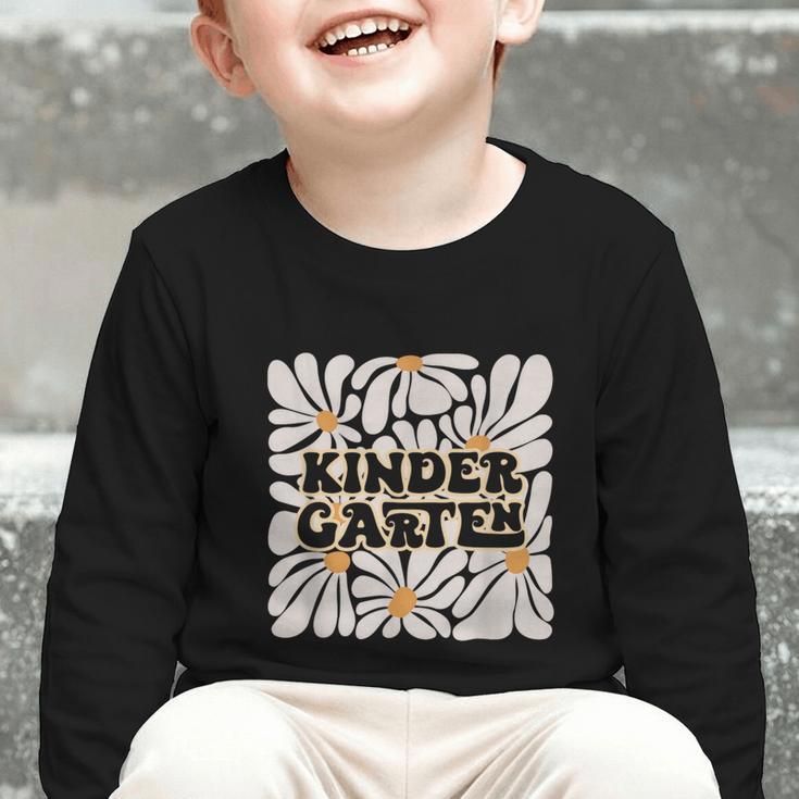 Retro Flower Power Squared Kindergarten Back To School Graphic Toddler Long Sleeve Tee Retro Flower Power Squared Kindergarten Back To School Graphic Toddler Long Sleeve Tee
