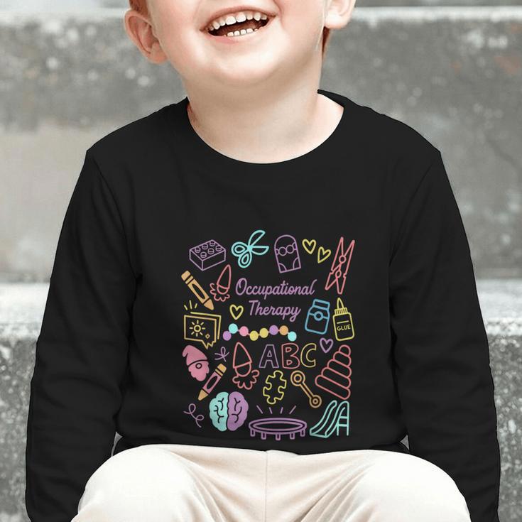 Retro Occupational Therapy Doodle Back To School Costume Graphic Toddler Long Sleeve Tee Retro Occupational Therapy Doodle Back To School Costume Graphic Toddler Long Sleeve Tee