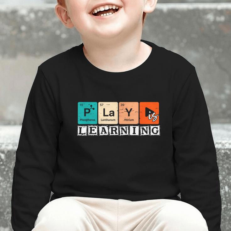 Retro Play Is Learning Back To School First Day Of School Graphic Toddler Long Sleeve Tee