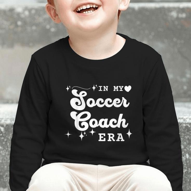 Retro In My Soccer Coach Era Back To School Graphic Toddler Long Sleeve Tee
