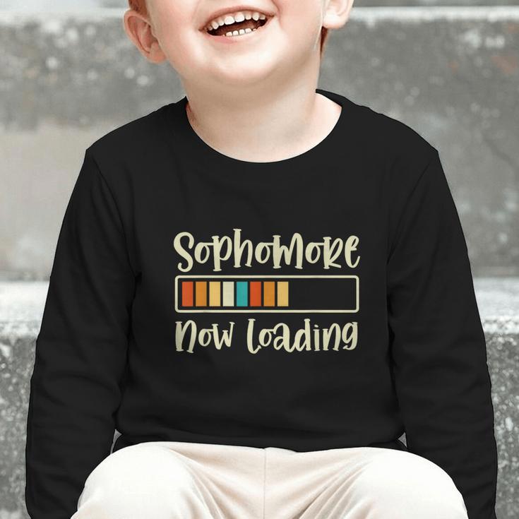Retro Sophomore Now Loading 2028 High School Back To School Graphic Toddler Long Sleeve Tee Retro Sophomore Now Loading 2028 High School Back To School Graphic Toddler Long Sleeve Tee