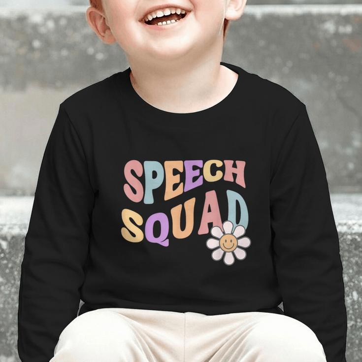 Retro Speech Squad Back To School Speech Therapist SLP Graphic Toddler Long Sleeve Tee Retro Speech Squad Back To School Speech Therapist SLP Graphic Toddler Long Sleeve Tee