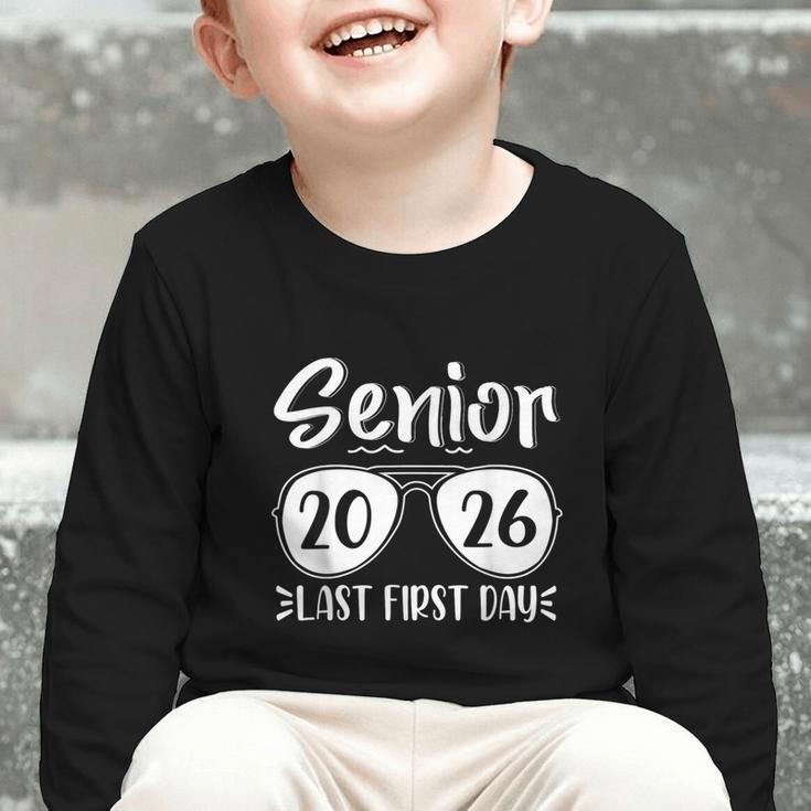 Retro Sunglasses Senior 2026 Last First Day Back To School Graphic Toddler Long Sleeve Tee Retro Sunglasses Senior 2026 Last First Day Back To School Graphic Toddler Long Sleeve Tee