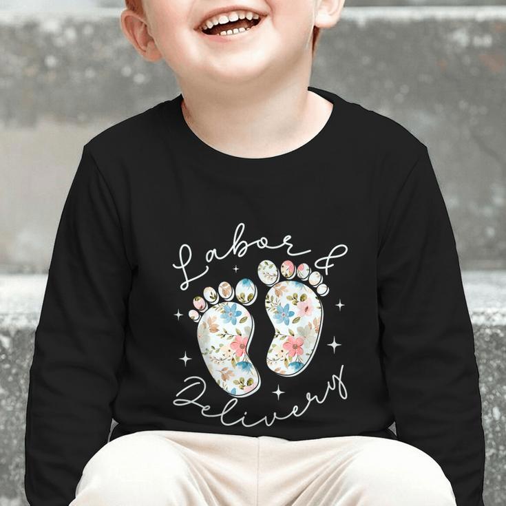 Retro Wildflowers Labor And Delivery Nurse Back To School Graphic Toddler Long Sleeve Tee Retro Wildflowers Labor And Delivery Nurse Back To School Graphic Toddler Long Sleeve Tee