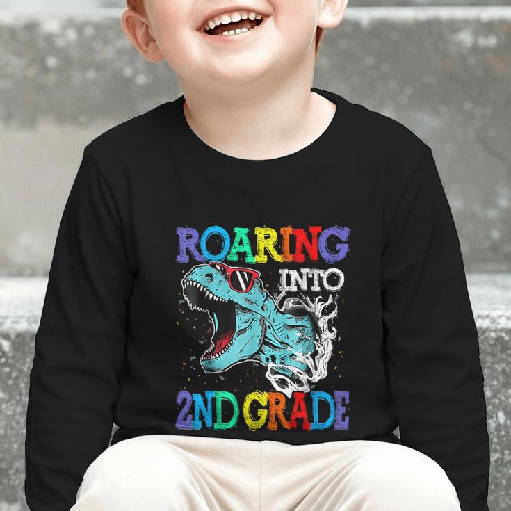 Roaring Into 2Nd Grade DinosaurRex Back To School Graphic Toddler Long Sleeve Tee