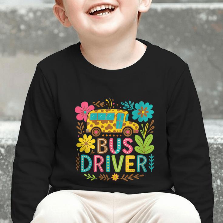 School Bus Driver Boho Floral Leopard Back To School Womens Graphic Toddler Long Sleeve Tee School Bus Driver Boho Floral Leopard Back To School Womens Graphic Toddler Long Sleeve Tee