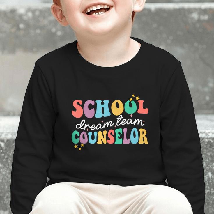 School Counselor Dream Squad Team Back To School Counseling Graphic Toddler Long Sleeve Tee School Counselor Dream Squad Team Back To School Counseling Graphic Toddler Long Sleeve Tee