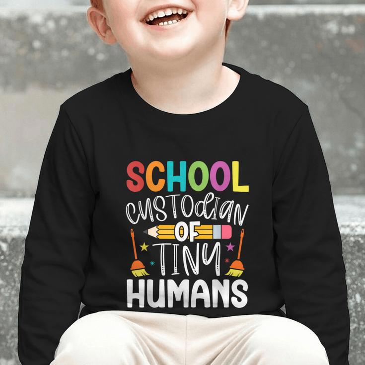 School Custodian Of Tiny Humans Back To School Janitor Graphic Toddler Long Sleeve Tee School Custodian Of Tiny Humans Back To School Janitor Graphic Toddler Long Sleeve Tee